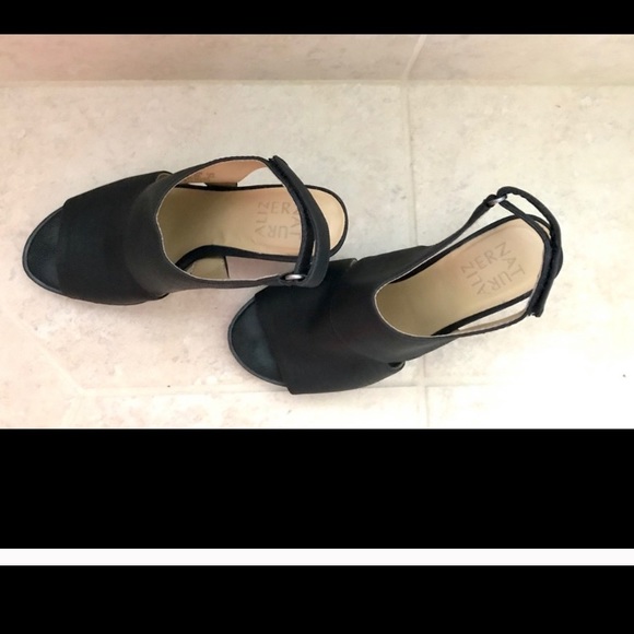 Naturalizer Peep Toe Black Suede Sandal - Picture 6 of 8